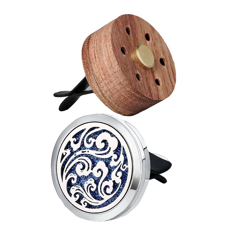 1 pièces diffuseur d'huile essentielle pour voiture avec pince d'aération et 1 pièces huile essentielle d'aromathérapie de voiture avec 10 tampons de rechange en feutre