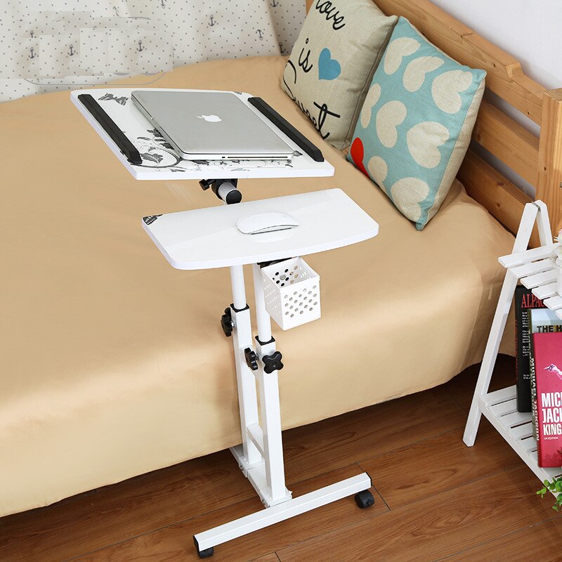 Foldable Computer Table Adjustable &amp;Portable Laptop Desk Bed Table Lifted Standing Desk With Keyboard