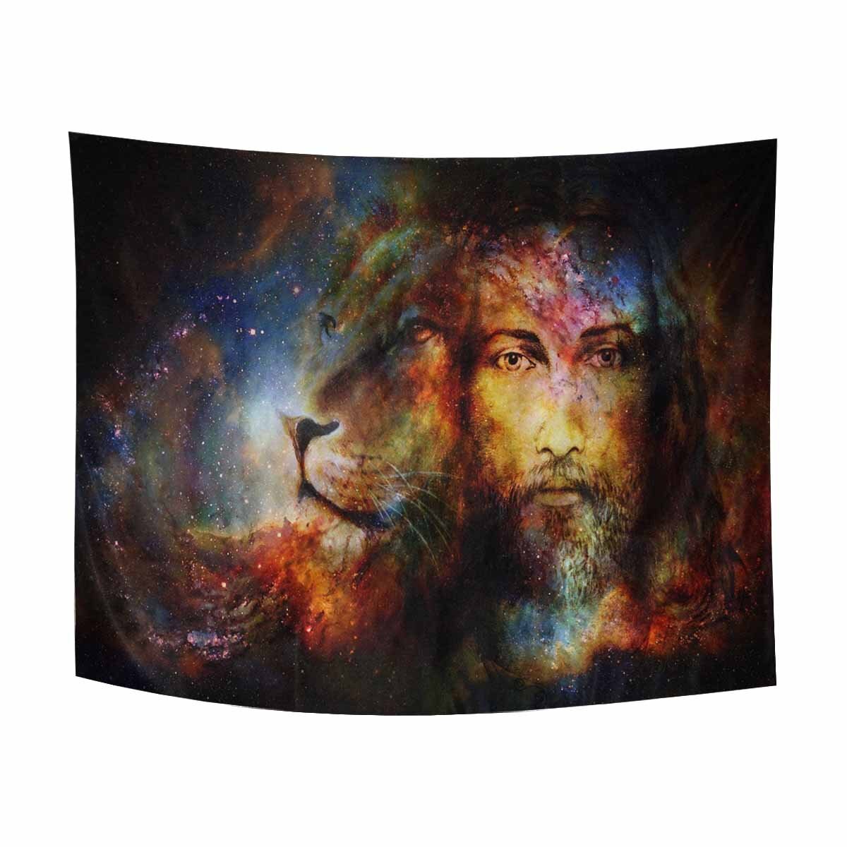 Velsignet jesus med en løve i cosimc rom bomull lin tapet vegg kunst