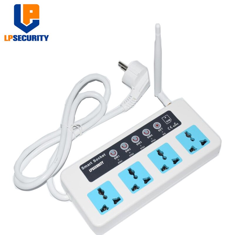 GSM Remote Control Power Strip/4 Outlets GSM Electrical Power Socket Strip by cellphone remote control gsm socket