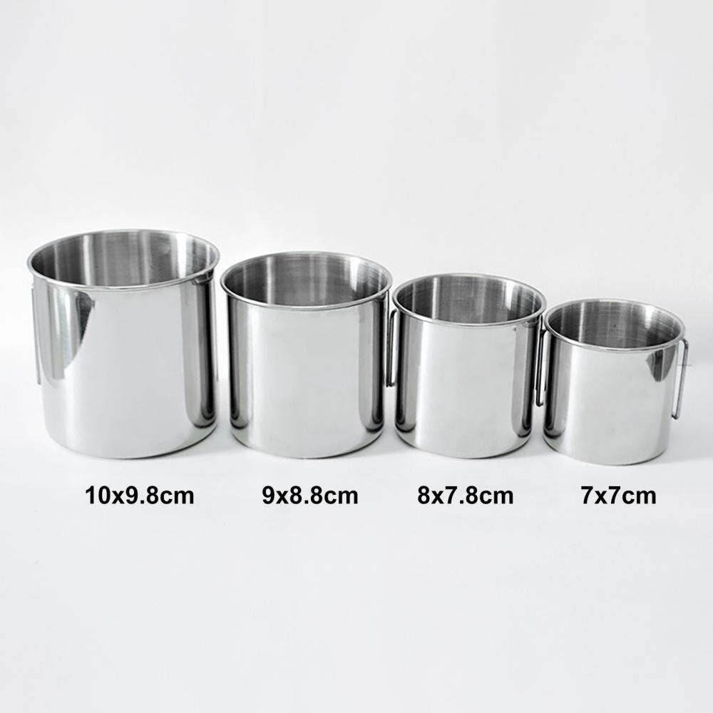 4 Stuks Rvs Cups Set Stapelbare Drinkwater Cups Mokken Met Opvouwbare Handvatten Voor Thuis Outdoor Camping Backpacken