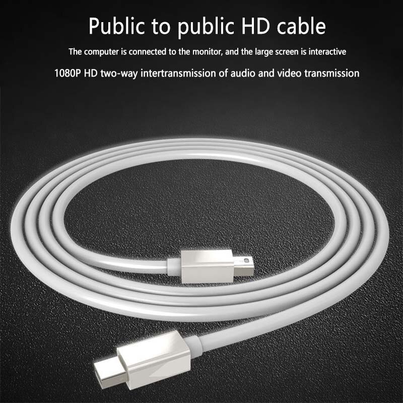 Dp male-to-male cable, plug-in resistor, oxidation-resistant, long-life thunderbolt cable for laptops and computers