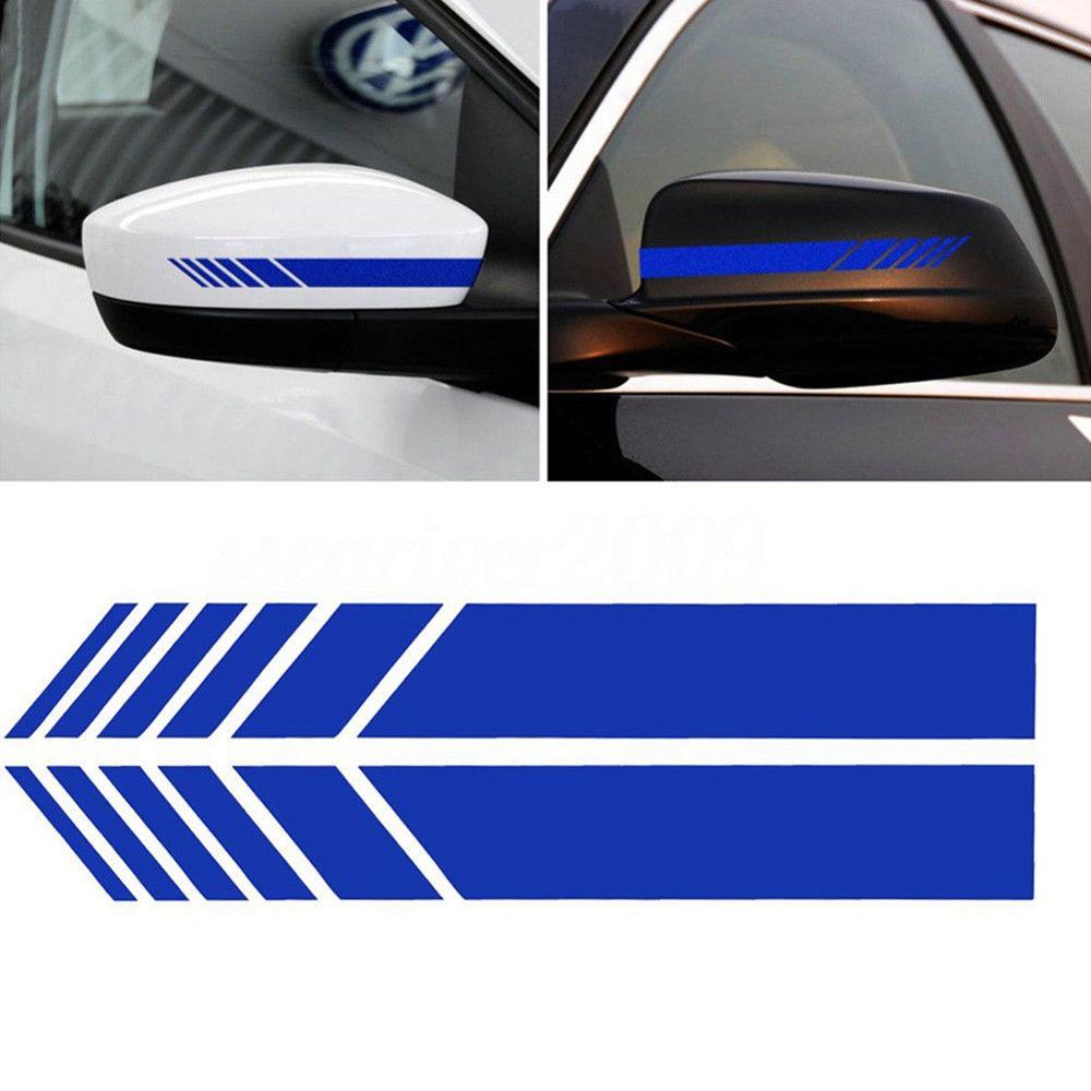 Universal 4pcs DIY Car Auto Car Body Sticker Durable UV Resistant Side Decal Stripe Decals SUV Vinyl Graphic Reflective Stickers: Dark blue