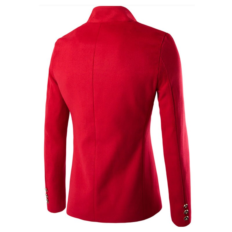 Ull herredress kjekk fritidsdressjakke med halsen ensfarget dressjakke for vårvinter pluss str.