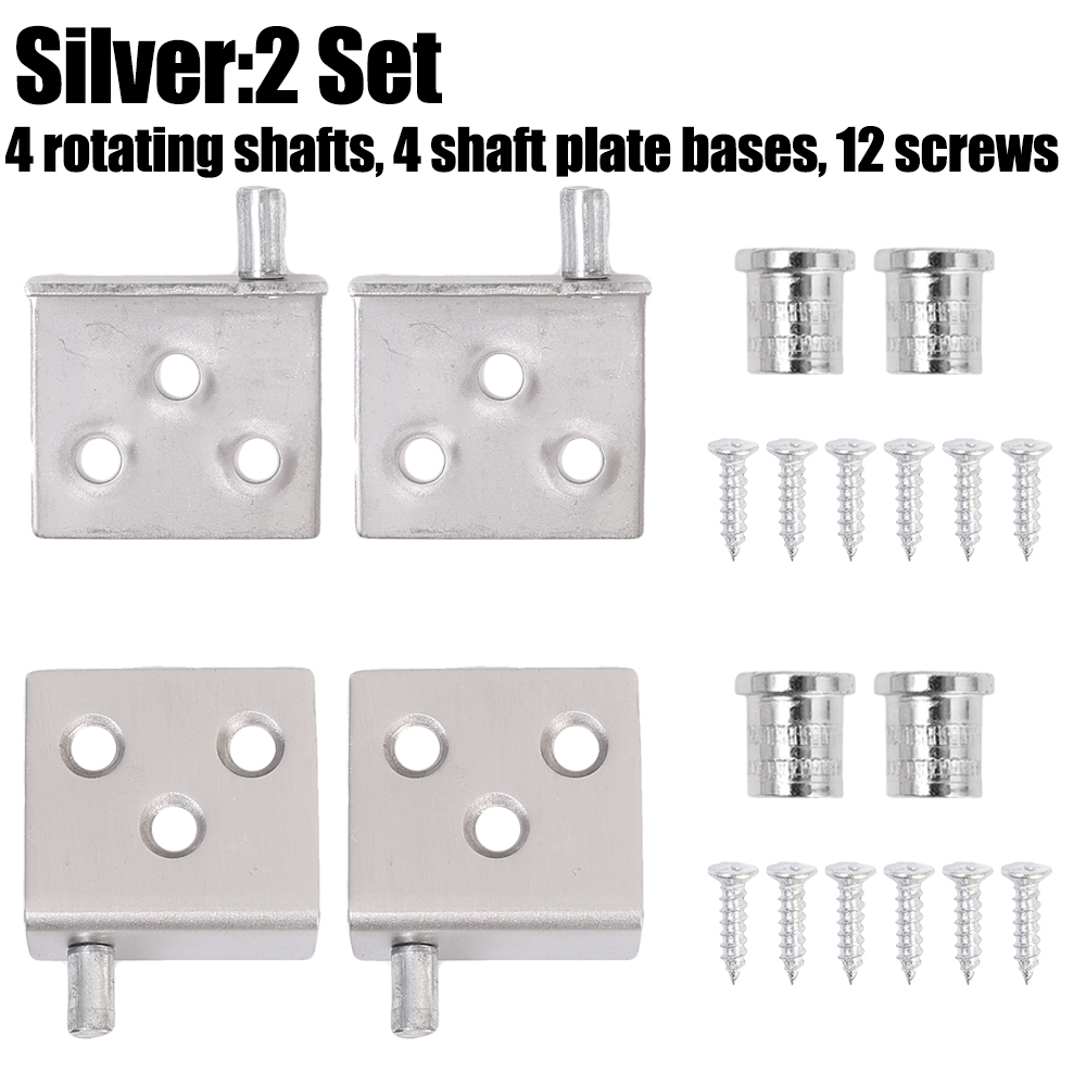 Charnières de porte d'armoire invisibles, codes d'angle en forme de L, arbre de rotation, acier inoxydable, charnière supérieure inférieure, quincaillerie pour meubles de maison: Argent