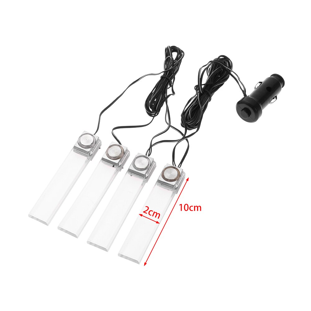 12 V 4LED Auto Auto Interieur Sfeer Verlichting Vloer Decoratie Lamp Licht Blauwe Auto Led Verlichting