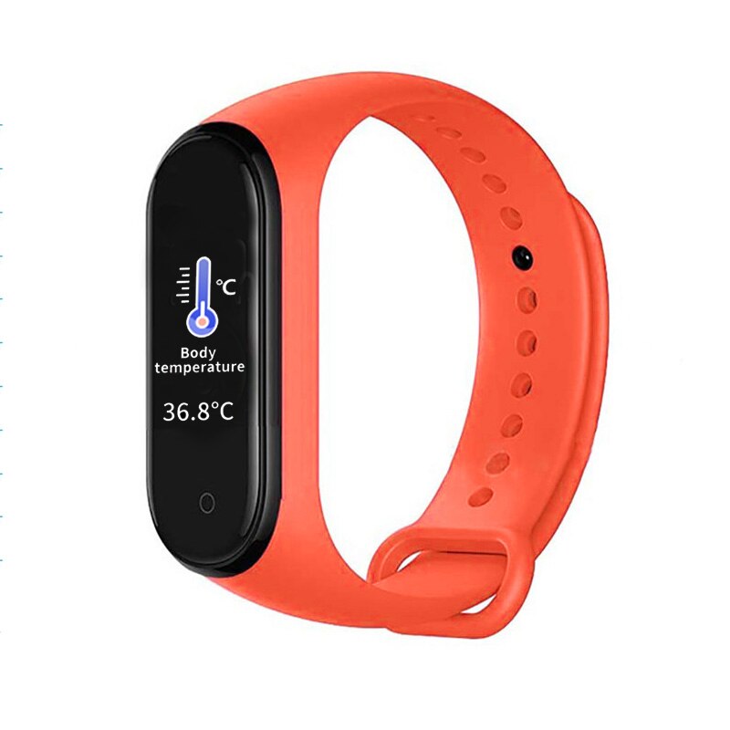 M4 versione di Aggiornamento Del Corpo Termometro Braccialetto M4 Misura Pro Salute Intelligente Banda M5 Bluetooth di Chiamata/Musica di Fitness Tracker Orologio: M4 Pro Orange