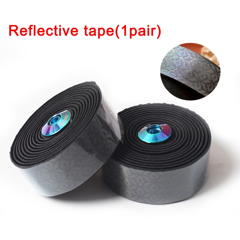 Road Bike Handlebar Tape Colorful Reflective bicycle Bar Tape PU Silica Gel Tape Soft Breathable Cycling Handle Belt +Bar Plugs: reflective bar tape