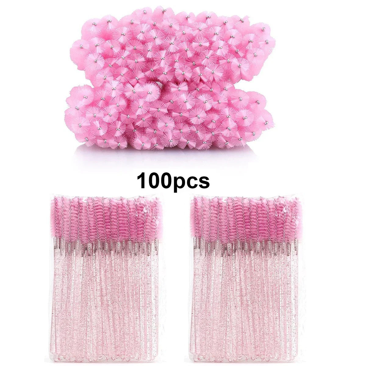 100 pçs escovas de cílios descartáveis carretéis micro lash rímel varinhas pentes atacado para extensão de cílios maquiagem ferramentas cosméticas