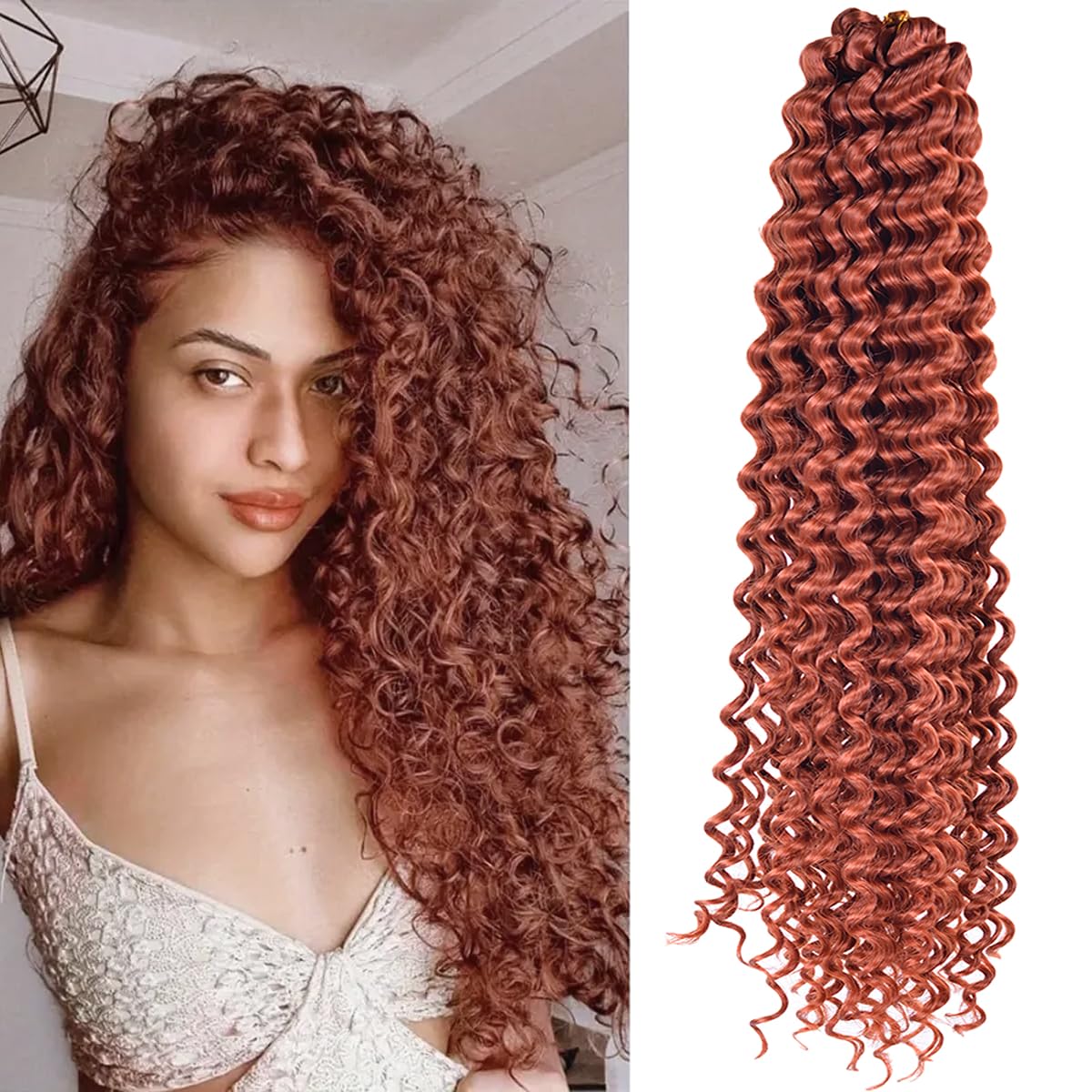 Diep golfhaar Watergolf Twist Gehaakt haar Synthetische gehaakte vlechten Ombre Blonde Afro-krullen Diepe golfvlechthaarverlenging: T1B/4/30 / 28 inch