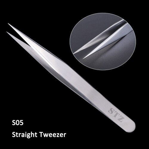 STZ 1pcs Rvs Wimper Extension Pincet Rechte Gebogen Curler Voor Wimper-valse Clip Makeup Nail Art Gereedschap s01-05: S05