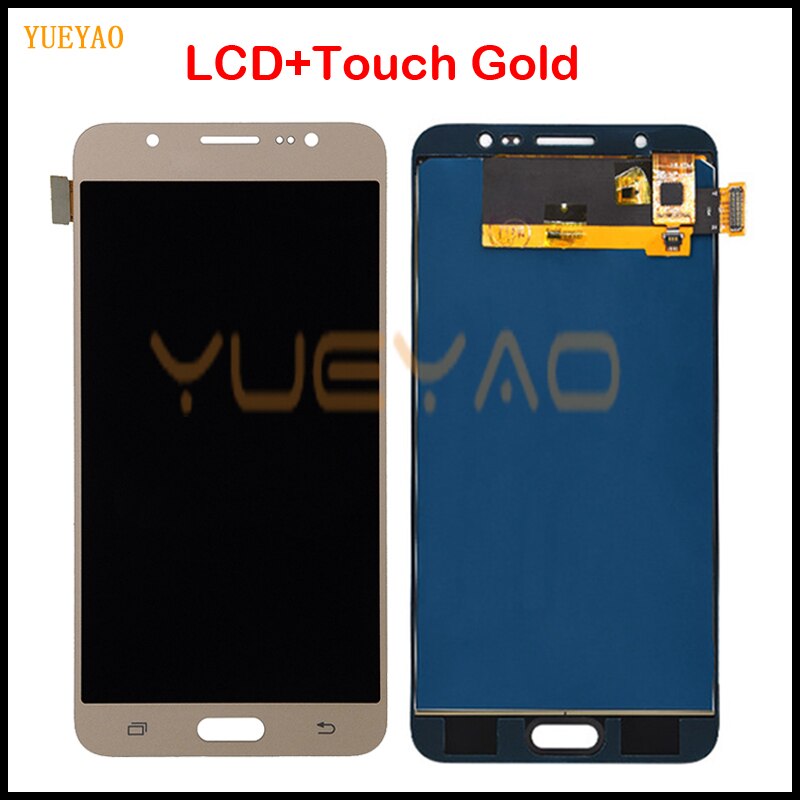 LCD Screen Replacement for Samsung Galaxy J7 J710 - Adjustable Brightness Display + Touch Digitizer Assembly: LCD Gold NoGift