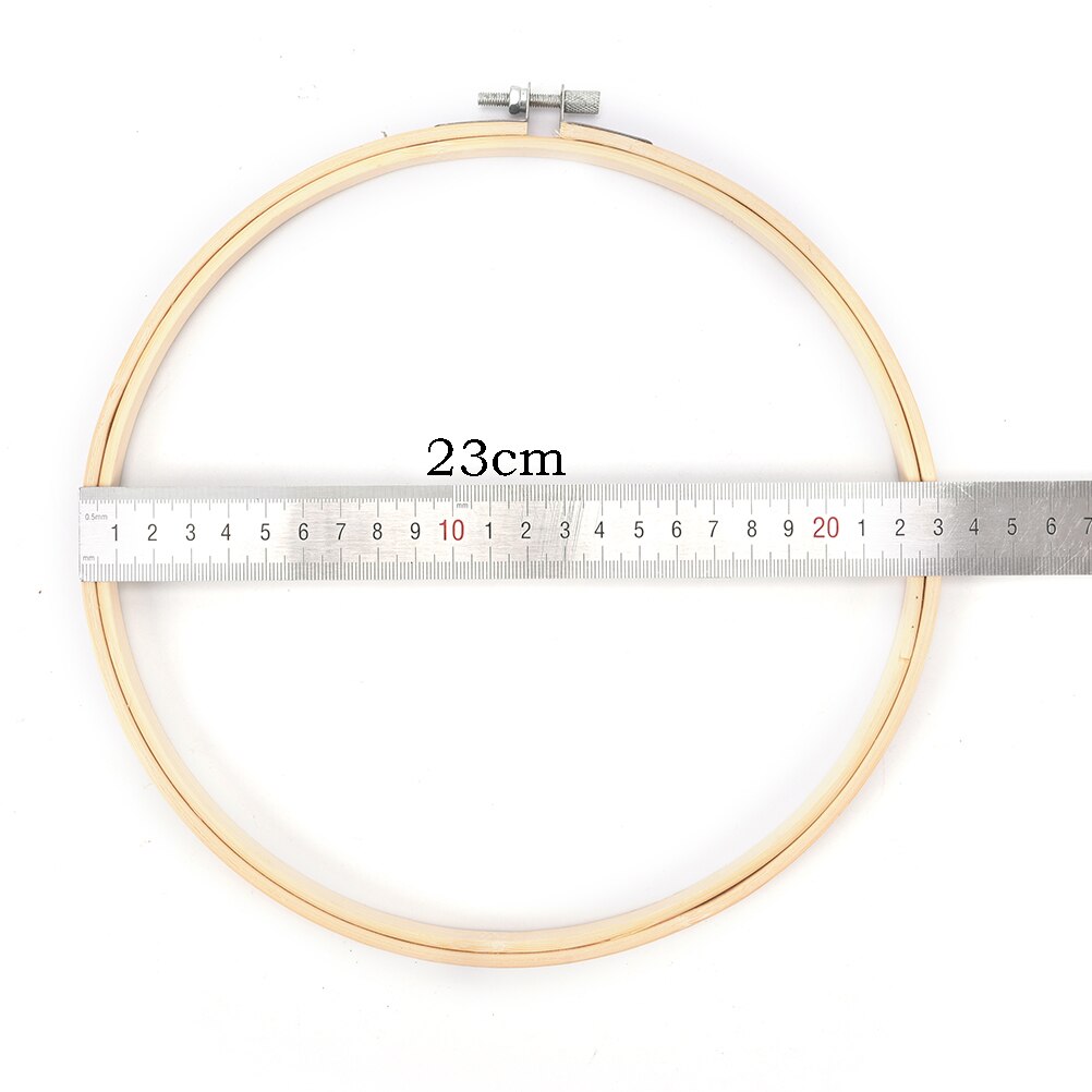 Bambus træ broderi ring ringe broderi hoop ramme sæt til gør-det-selv-korssting nåle håndværksværktøj dia 8cm-40cm: 23cm