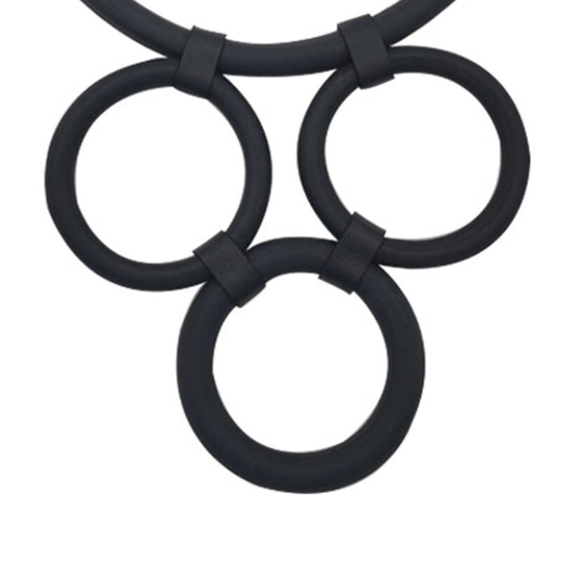 Collier de déclaration mamans géométrique bijoux pour femmes court Multi brin collier de mariage noir mousse caoutchouc colliers A