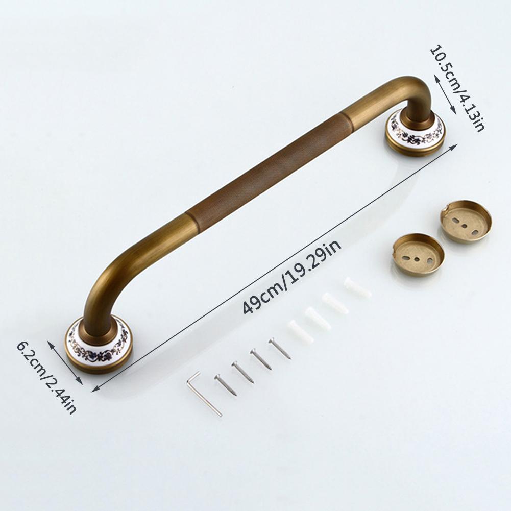 Brass Grab Bar Balance Handrail Shower Assist Bathroom Mounted Safety Hand Support Rail - Wall Mount for Handicap