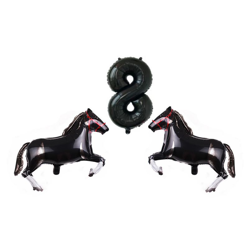 Decorazione per feste a tema cavallo impostato di palloncini con numero di cavallo Stoviglie usa e getta Tema cowboy Compleanno Forniture per bambino doccia Bomboniera per bambini: Oro