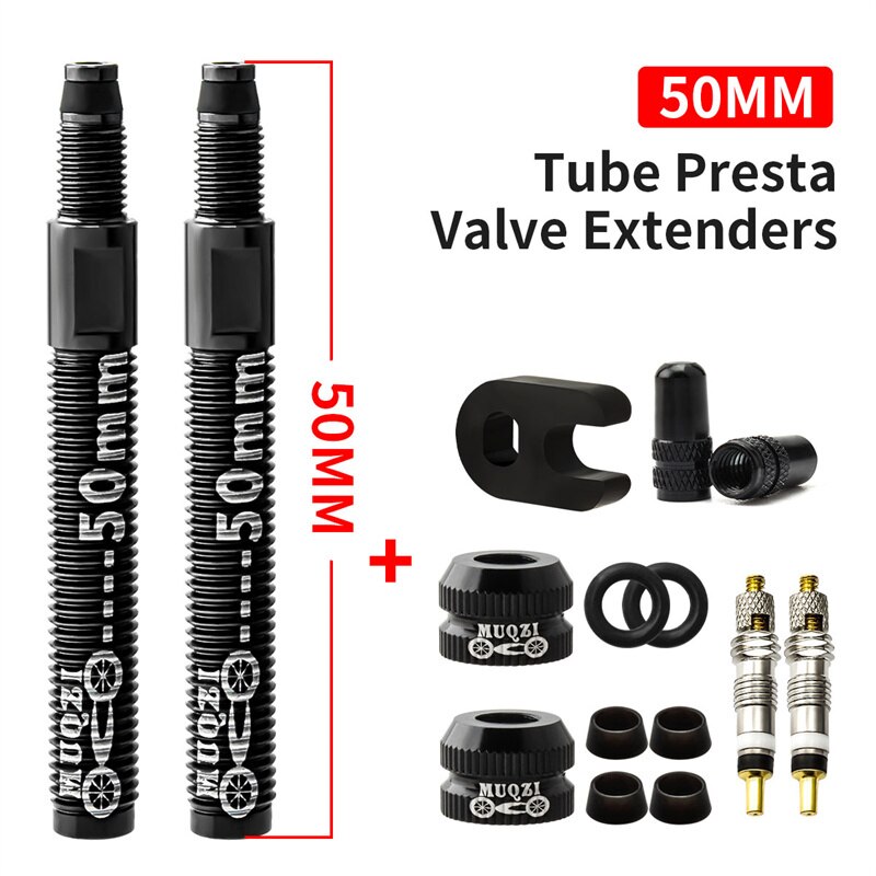 Rower zawór Presta Extender Clincher opon wymienny zawór dętka rozszerzenie Adapter zaworu z podstawowe narzędzie akcesoria rowerowe: Removable 50mm Set