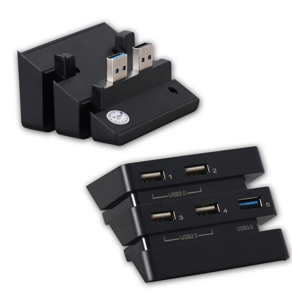 Concentrador de puertos USB 2,0 con indicador LED, 5 puertos, 4 puertos, 1 Adaptador USB 3,0, práctico para PS4 Pro
