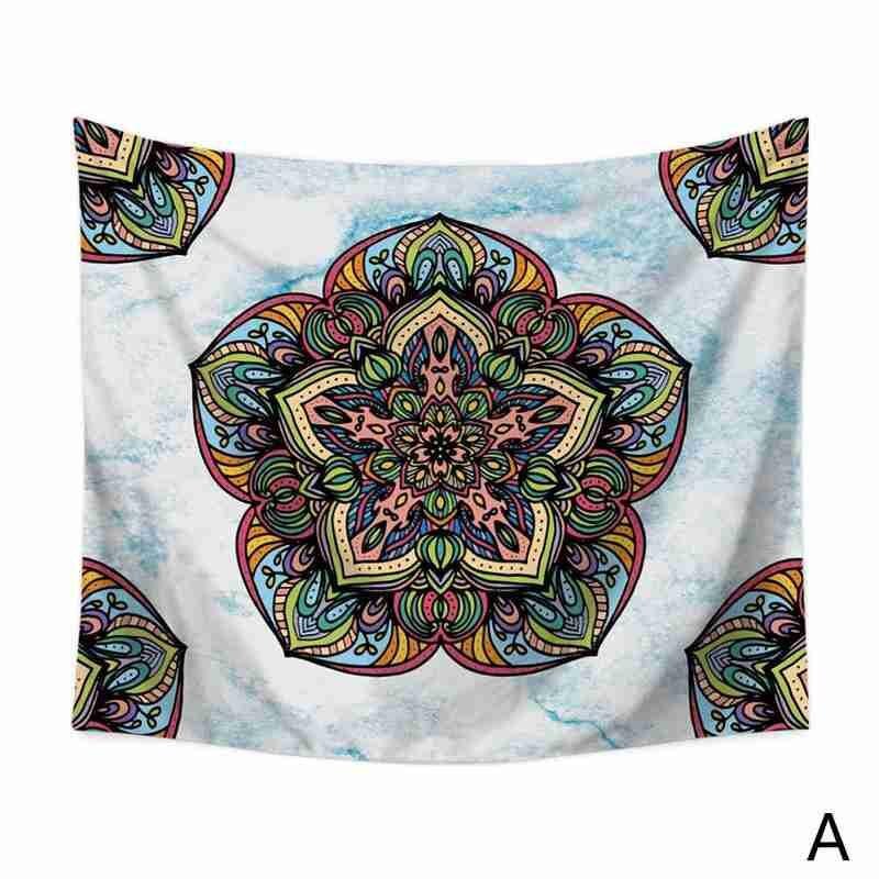 Mandala Flower Polyester Square Tapestry Wall Hanging Boho For Home Yoga Decor Decoration Wall Throw Carpet Mat Blanket Bed V0C5: A