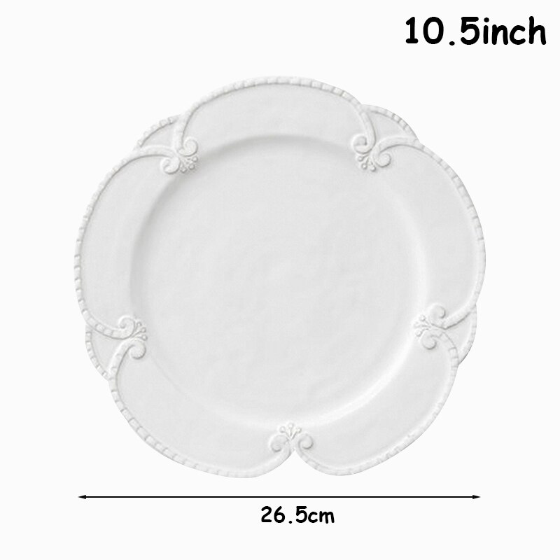 Bandeja de comida para Postres, plato plano para carne, vajilla y Lisa, blanca, Delica basso-relievo, utensilio PARA CENA DE BODA, 1 ud.: 10.5inch