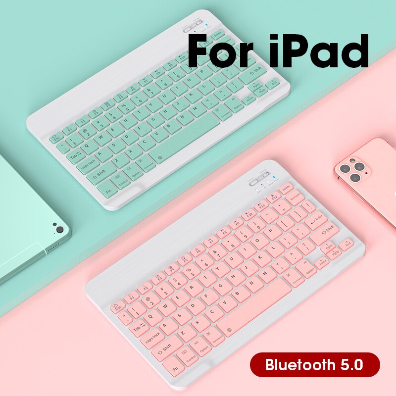 Mini Bluetooth Keyboards For iPad Tablet Wireless Keyboard And Mouse Green 60% Keyboard Mouse Combo Set For iOS Android Office