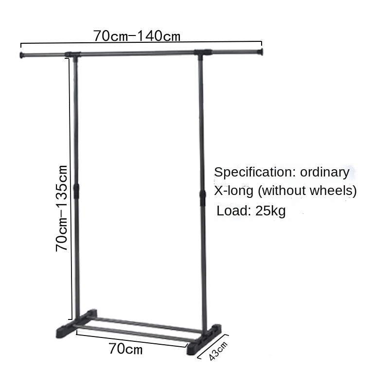 Simple Floor Retractable Clothes Rack Home Balcony Clothing Rod Stainless Steel Bedroom Sun Hanging Clothes Drying Rack: B No roller