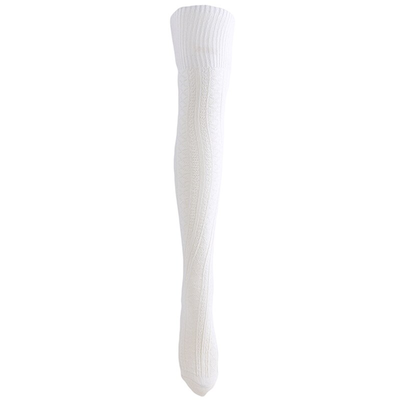 #39 für damen, lange wintersocken im harajuku-stil, knielange socken, warme, einfarbige freizeitsocken für damen: Weiß