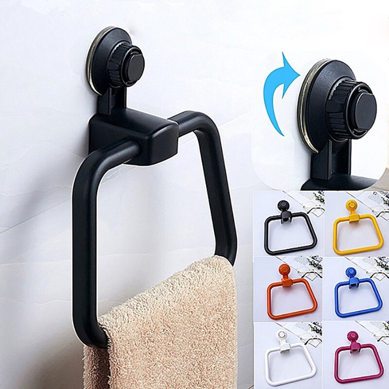 Bathroom Multifunction Powerful Suction Cup Towel Ring Bathroom Punch Free Towel Hanging Ring Seamless Towel Wall Mount