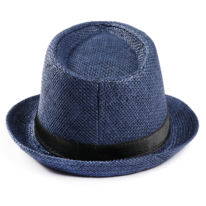 Sombrero para el sol para mujer y hombre, informal de verano, sombrero de paja para el sol para la playa, sombrero Fedora de vaquero, gorra de gángster, sombrero para el sol, sombrero pequeño con protector solar