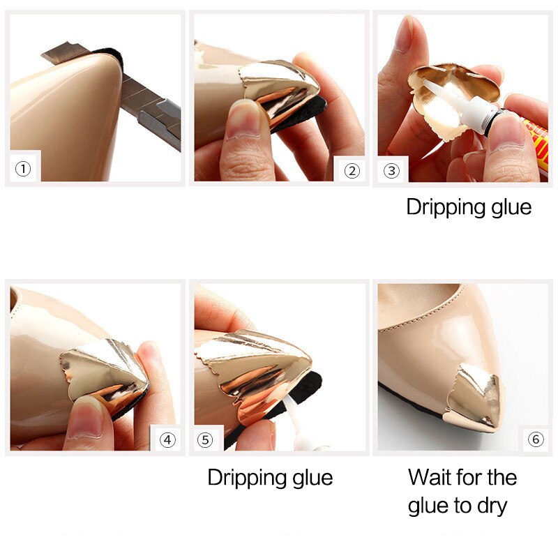 1Pair Shoes Toe Protection DIY Toe-Head Metal Material Shoes Clips for Decorations High Heels Shoe Broken Repair Accessories