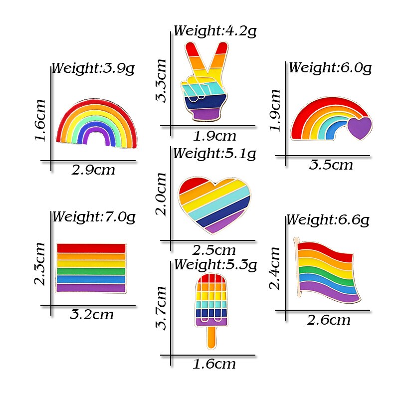 Creatieve LGBT Broche Regenboog Pins Kleurrijke Hart Vlag Vinger Email Revers Pin Lesbische Gay Pride Badge Cartoon Kleding Decoratie