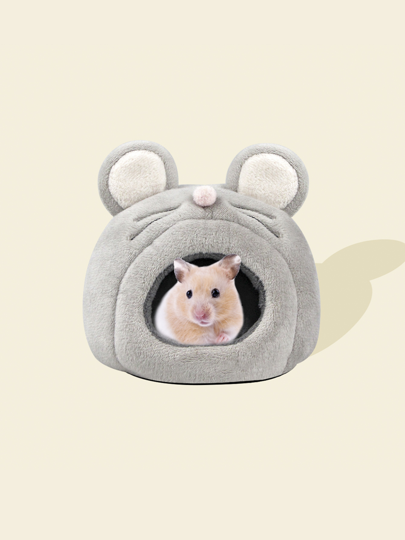 Schattig muisvormig hamsterbedhuis, egelschuilplaats nest klein huisdier winter warme kooiaccessoires