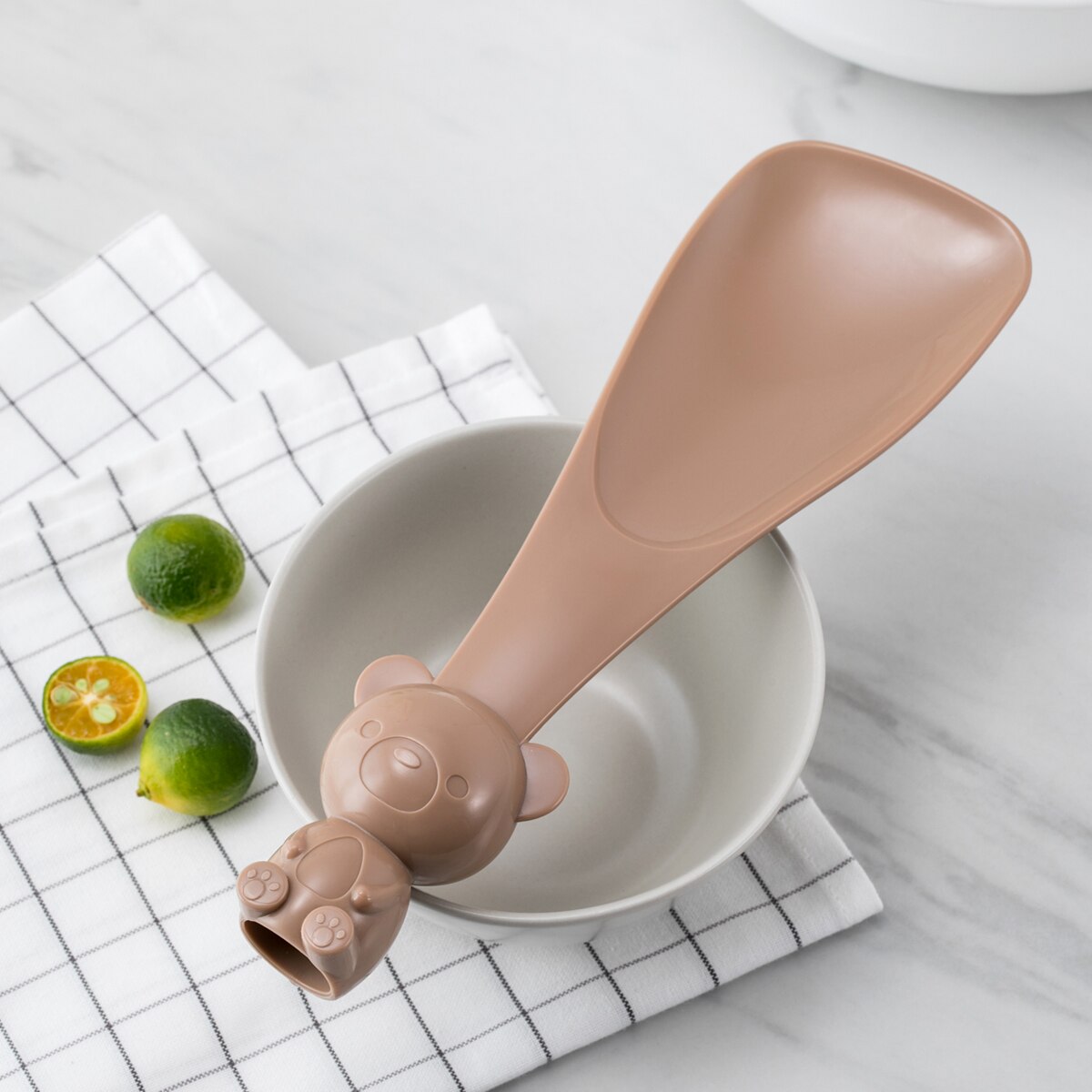 Small Bear Vertical Meal Spoon Kitchen Table Dinner Food-grade PP Electric Rice Cooker Thick and Durable