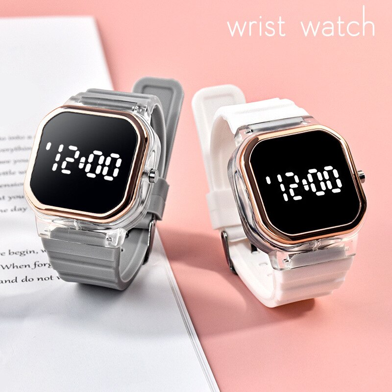 Led elektronisk digital gummiklokke for kvinner tilfeldig enkel silikon dameklokke herre montre femme zegarek damski