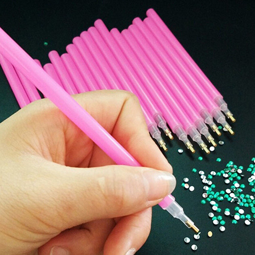 10 Uds. Herramienta para hacer puntos de decoración de uñas, diamantes de imitación, gemas, recoger cera para cristal, lápiz, recolector, decoración artística de uñas, herramienta de punteo