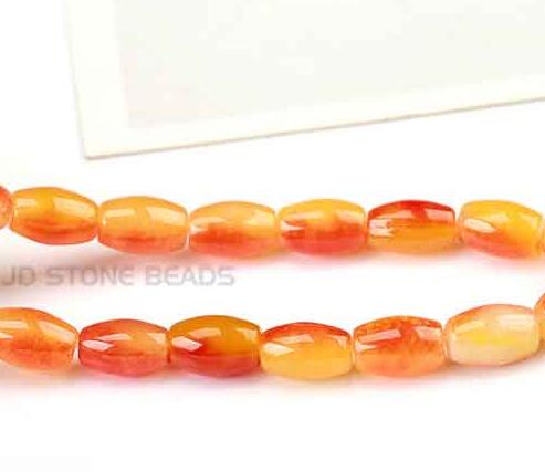 Natural Rice Shape Chalcedony Stone Beads Accessories For Jewelry Making Smooth Loose Colorful Gem Stone Beads: COLOR 3 / 8 x12mm