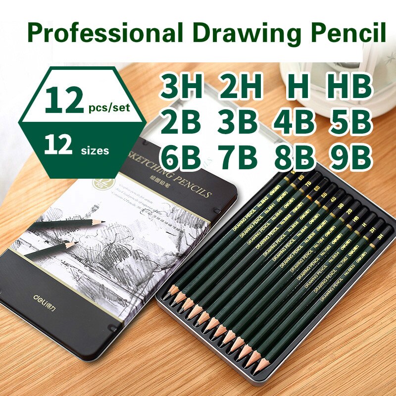 DELI Sketch Pencils Wooden Lead Pencils Art Examination Special Drawing Pencils Pens Pencils and Writing Supplies: SET