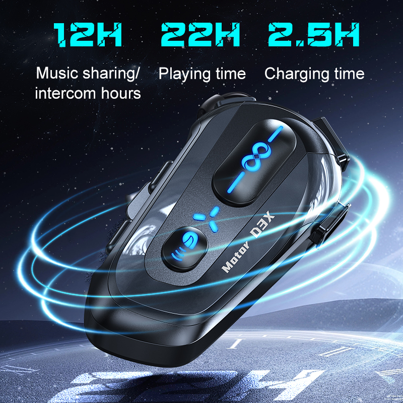 1/2 Uds casco de motocicleta intercomunicador auriculares 600M medio dúplex multi personas Interphne V5.4 auriculares con asistente de voz inteligente