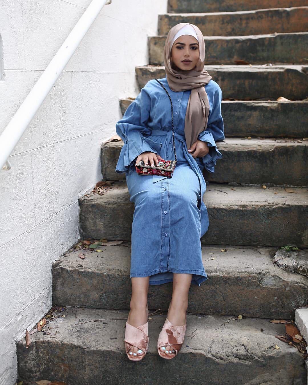 Denim Kaftan Dubai Abaya Kimono Muslim Hijab Dress Abayas For Women Robe Caftan Marocain Qatar Turkish Elbise Islamic Clothing