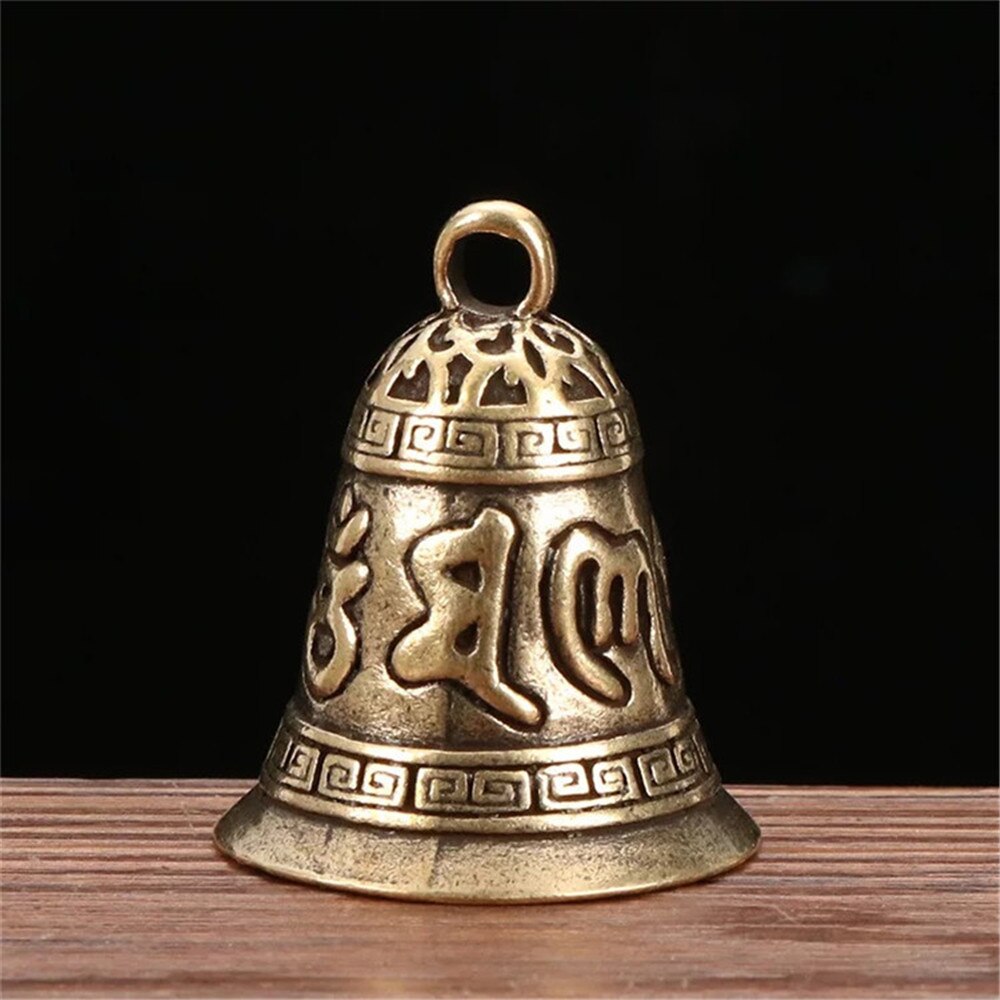 Brass Handicraft Magic Bell Wind Bell Tibetan Bronze Bell Keychain Pendant For Cristmas Home Decoration Pendant Antique Bell