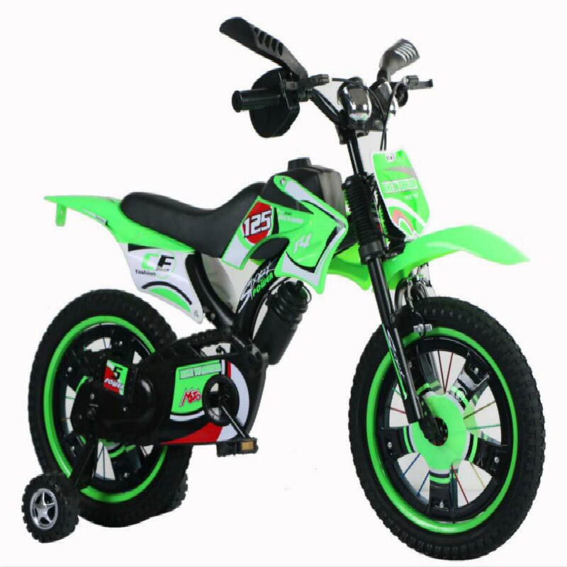 Simulazione per bambini motocicletta bicicletta per bambini 12/16/18/20 pollici Mountain Bike per bambini all&#39;aperto bicicletta per bambini giocattolo regalo per bambini: 16inch green