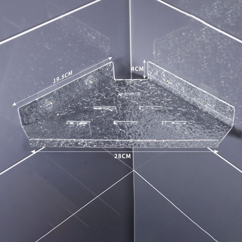Acryl Hoek Douche Caddy Plank, Zelfklevende Muur Gemonteerde Badkamer Douche Plank Organizer Voor Keuken Opslag Cosmetische Organizer: Goud