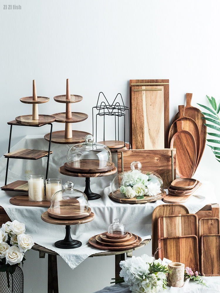 Wooden Cake Stand Dessert Tray Display Stand Party Party Pastry Cake Tools Kitchen Storage Utensils Table Decoration