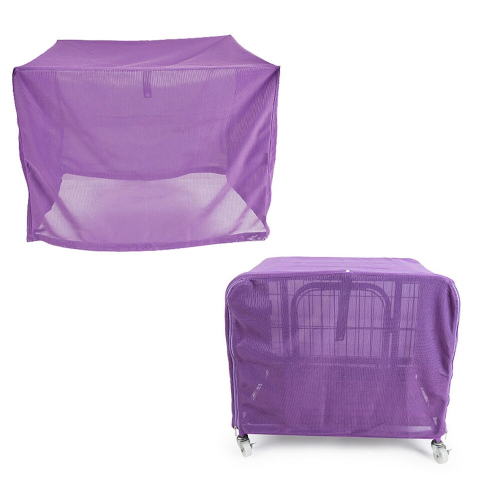 Strong Mesh Pet Cage Cover Breathable Mosquito Net Dog Crate Kennel Covers - Size (Purple)