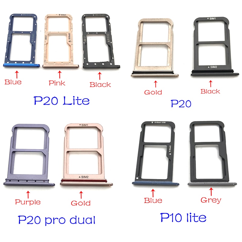 Micro Nano SIM Card Holder Tray Slot Holder Adapter Socket For Huawei P10 P20 Lite Pro Replacement Parts