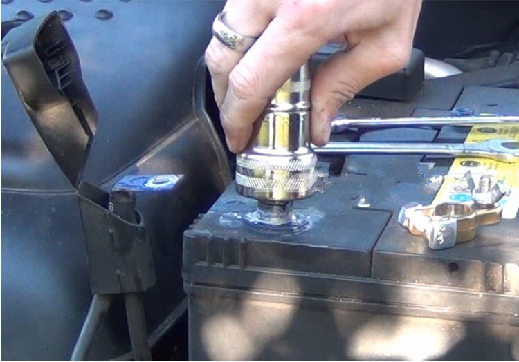 ! limpiador de Terminal de poste de batería de coche cepillo de suciedad y corrosión herramienta de limpieza de mano