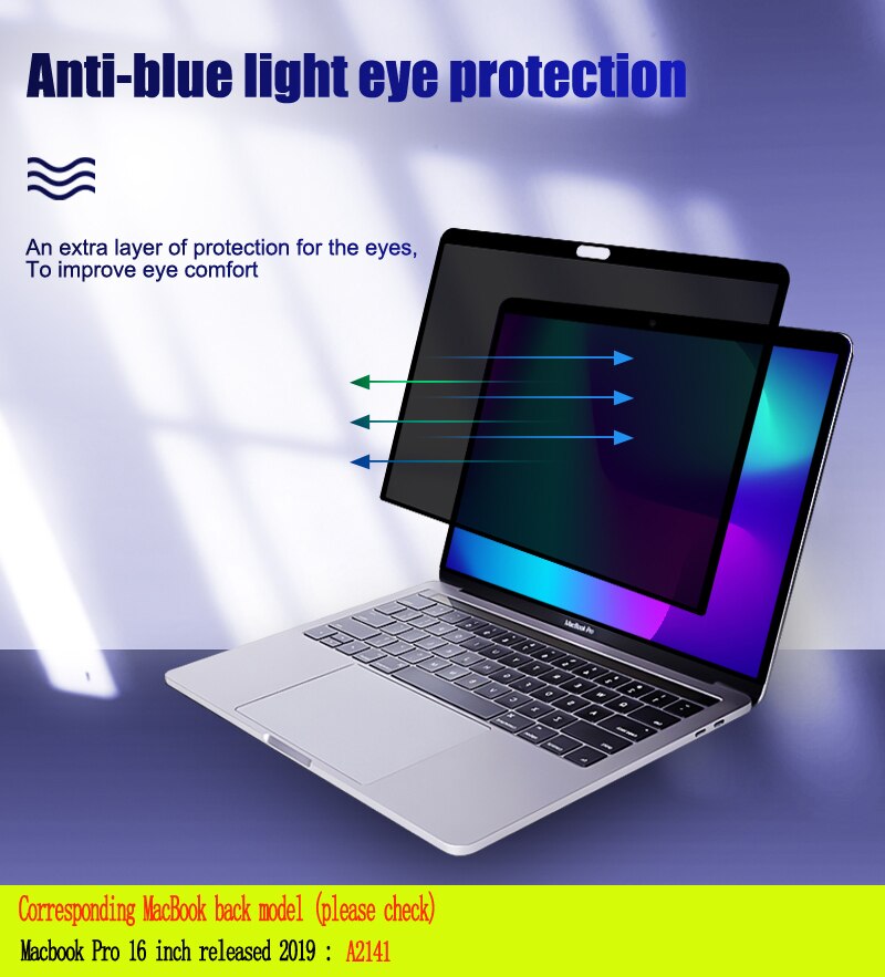 Privacy Filter Anti Spy Huisdier Schermen Beschermfolie Voor Macbook Pro 16 Inch A2141 Release