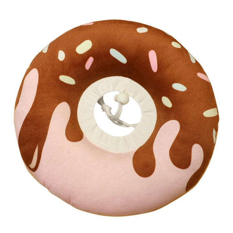Haustier Hund Katze E-Kragen Erholung Einstellbar Baumwolle Mischungen Nacken Erholen Katze Donuts Gedruckt Elizabeth Kreis Schutz Kragen: B / S