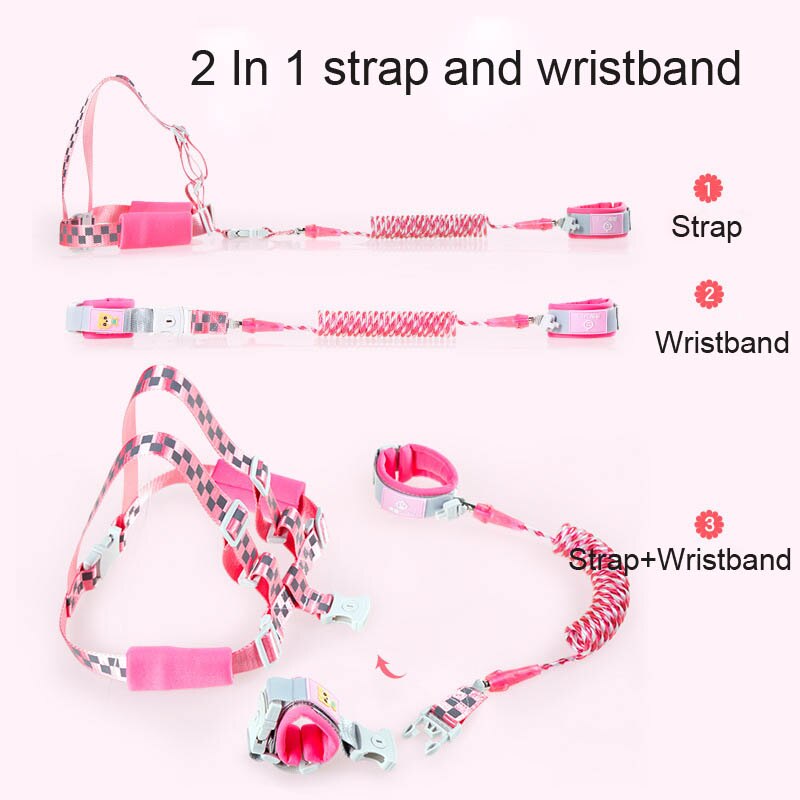 Safety Anti Lost Wrist Link Toddler Baby Harness With Key Lock Reflective Belt Strap Rope Children Walking Wristband