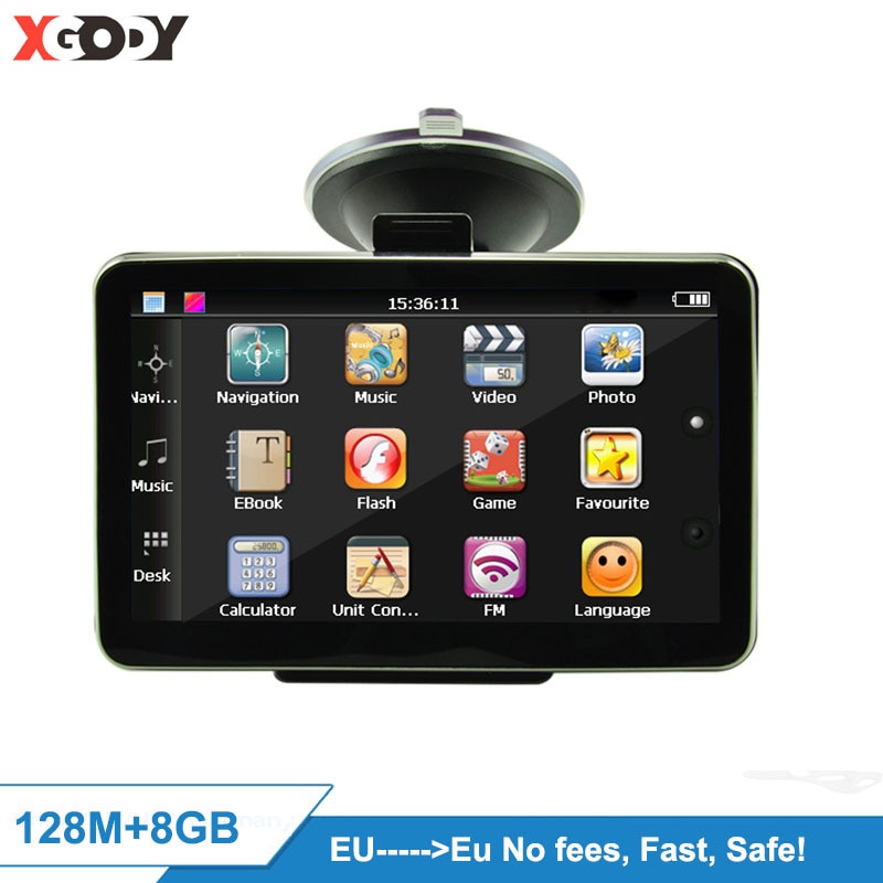 XGODY-navegador GPS con pantalla HD de 7 "y 4,3" para camión, GPS con Radio FM para coche, 128/8GB, mapas gratuitos, actualización de Rusia, Navitel
